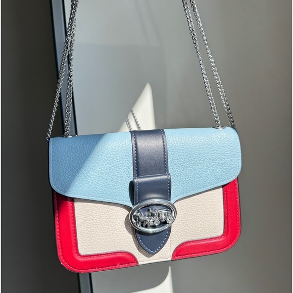 COACH Chain Mini Crossbody Leather Bag